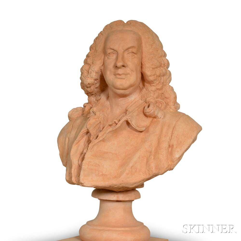 Sold at auction Plaster Pedestal and Bust of French Composer Jean